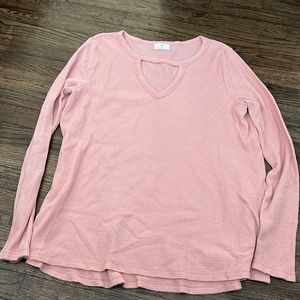 T. LA Thermal Pink Peep Hole Top - Size M